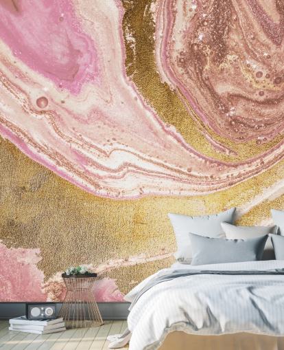 Mural Mármol ágata rosa pastel de Lara Skinner Mural Mármol ágata rosa pastel de Lara Skinner