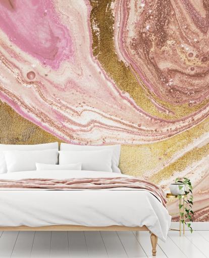 Pink Pastel agat Marmor Mural af Lara Skinner
