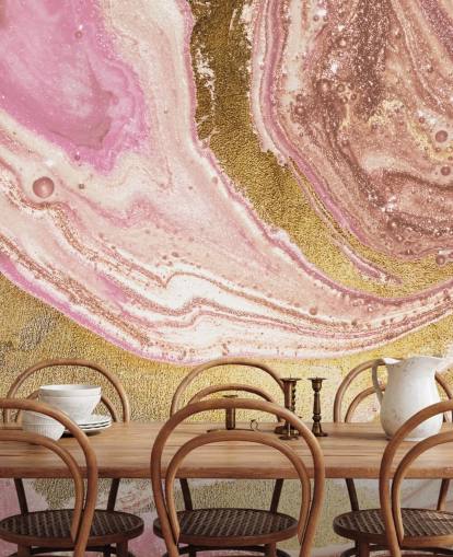 Mural Mármol ágata rosa pastel de Lara Skinner