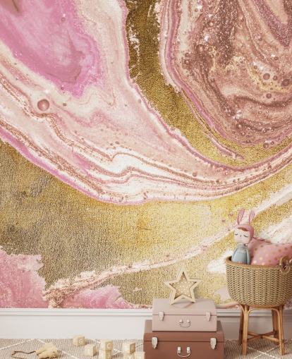 Mural Mármol ágata rosa pastel de Lara Skinner
