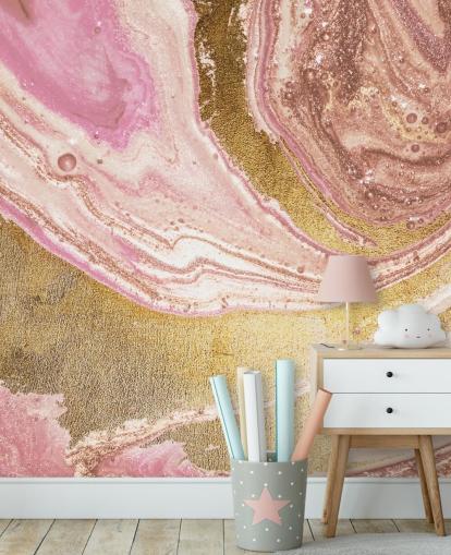 Rosa Pastell-Achat-Marmor-Wandbild von Lara Skinner