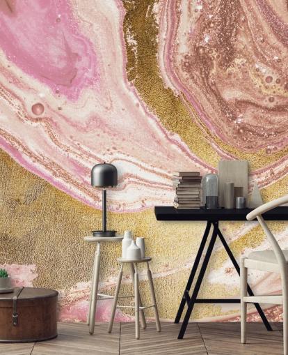 Rosa Pastell-Achat-Marmor-Wandbild von Lara Skinner