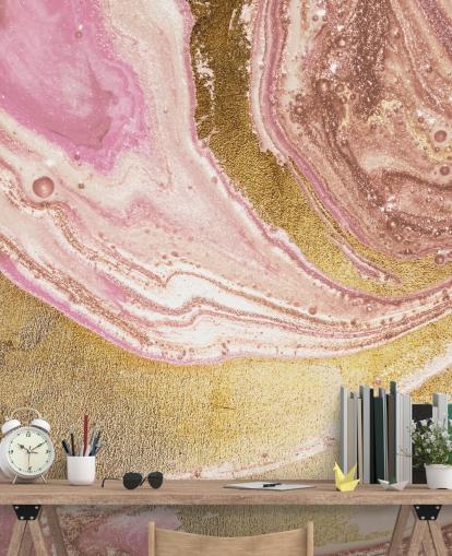 Decorazione murale in marmo rosa pastello di Lara Skinner