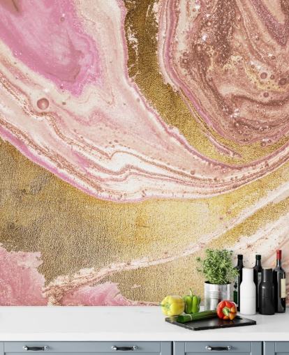 Rosa pastell agat marmor väggmålning av Lara Skinner Rosa pastell agat marmor väggmålning av Lara Skinner