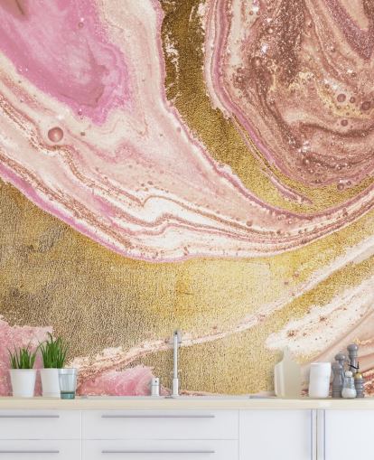 Mural Mármol ágata rosa pastel de Lara Skinner Mural Mármol ágata rosa pastel de Lara Skinner