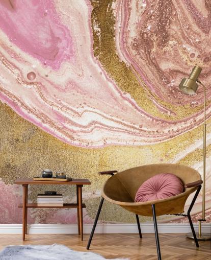 Pink Pastel Agate Marble Mural by Lara Skinner Pink Pastel Agate Marble Mural by Lara Skinner