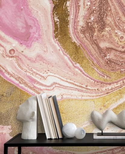 Mural Mármol ágata rosa pastel de Lara Skinner