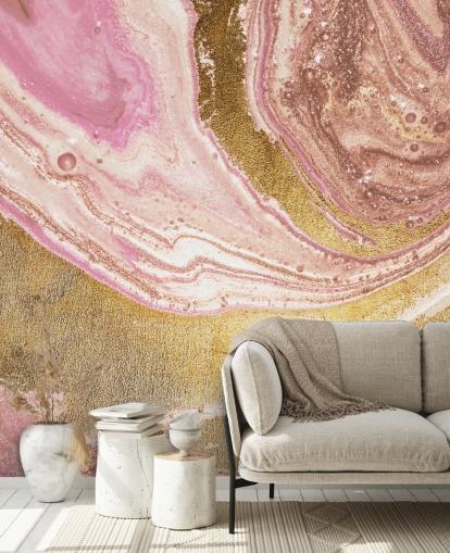 Pink Pastel agat Marmor Mural af Lara Skinner Pink Pastel agat Marmor Mural af Lara Skinner