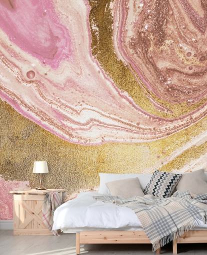 Mural Mármol ágata rosa pastel de Lara Skinner