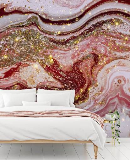 Mural de Mármore Ágata Rosa Violeta por Lara Skinner