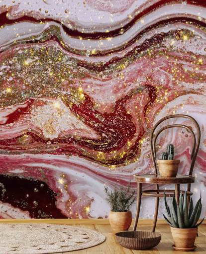 Violet Pink Achat Marmor Wandbild von Lara Skinner