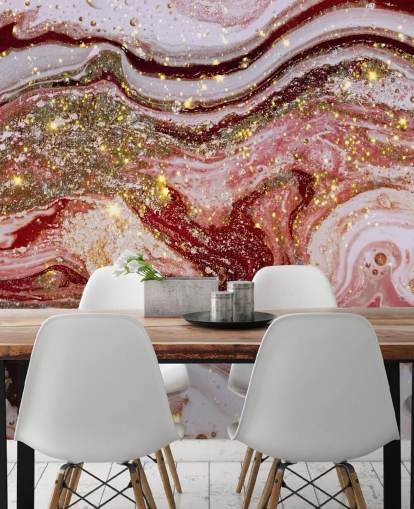 Violet Pink Agate Marble Mural av Lara Skinner