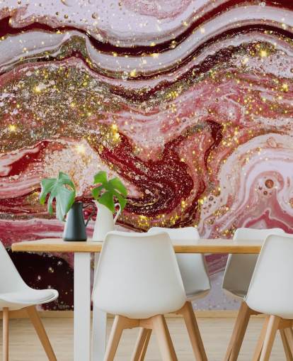 Décoration murale en marbre agate rose violet par Lara Skinner