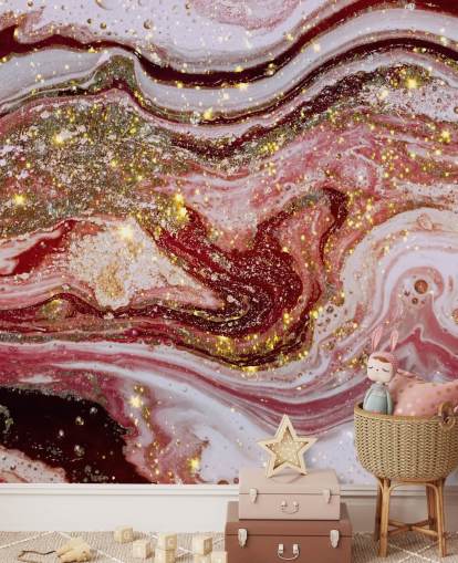 Mural de Mármore Ágata Rosa Violeta por Lara Skinner