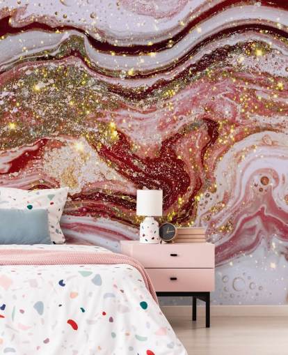 Violet Pink Agate Marble Mural by Lara Skinner Violet Pink Agate Marble Mural by Lara Skinner