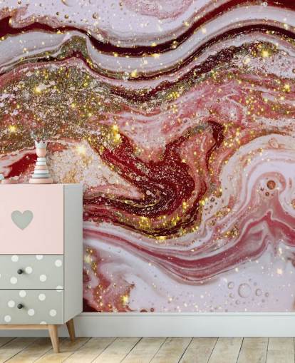 Violett rosa agat marmor väggmålning av Lara Skinner