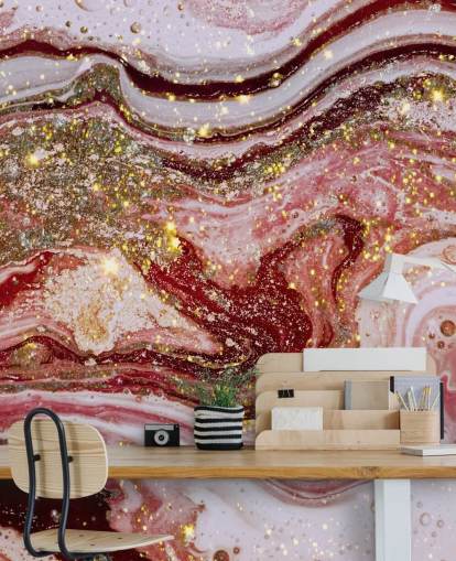 Violet Pink Agate Marble Mural by Lara Skinner Violet Pink Agate Marble Mural by Lara Skinner