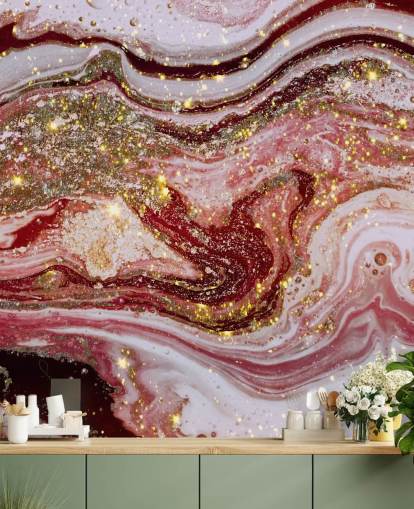 Decorazione murale in marmo viola con agata rosa di Lara Skinner Decorazione murale in marmo viola con agata rosa di Lara Skinner