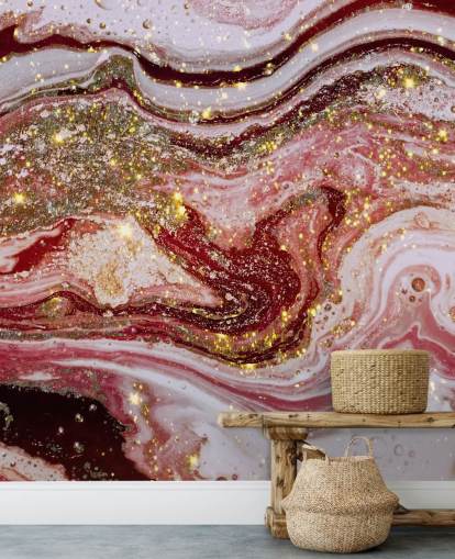 Violet Pink Agate Marble Mural by Lara Skinner Violet Pink Agate Marble Mural by Lara Skinner