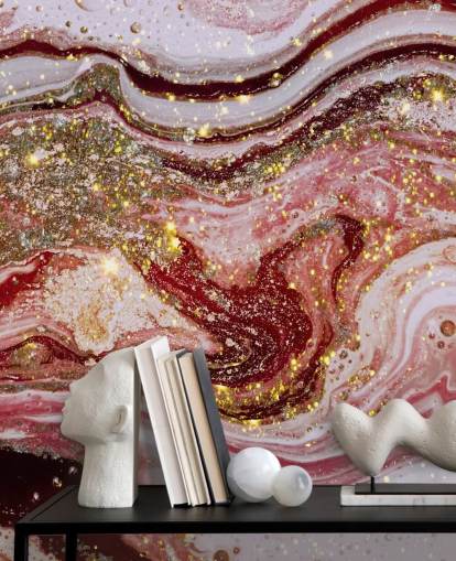 Violet Pink Agate Marble Mural by Lara Skinner Violet Pink Agate Marble Mural by Lara Skinner