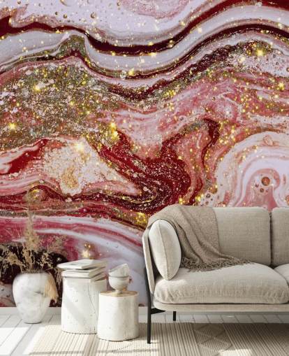 Violet Pink Agate Marble Mural by Lara Skinner Violet Pink Agate Marble Mural by Lara Skinner
