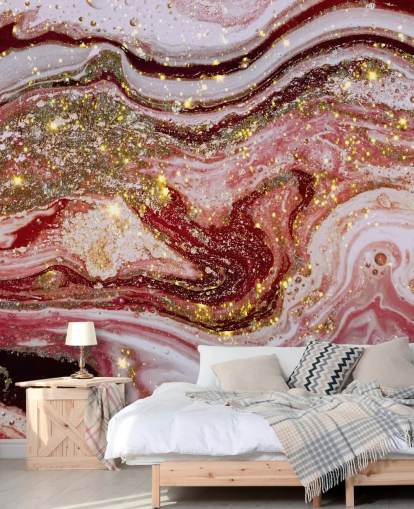 Violet Pink Agate Marble Mural by Lara Skinner Violet Pink Agate Marble Mural by Lara Skinner