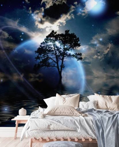 Alien Landskap Väggmålning Alien Landskap Väggmålning