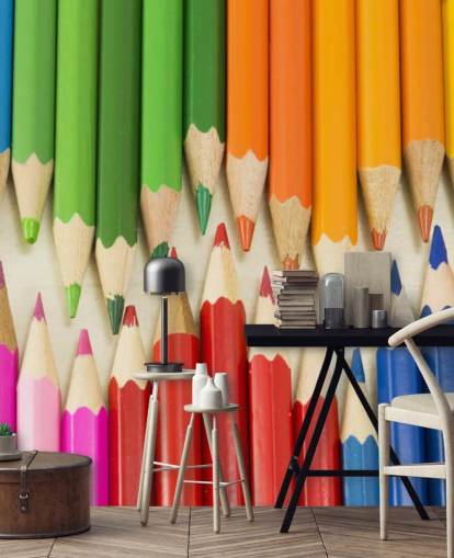 Papier Peint Crayons de couleur