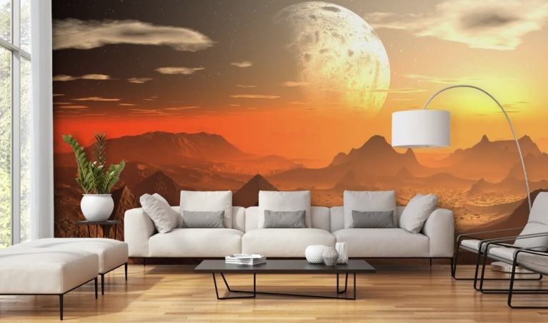 254x183cm Interior Hogar Paredes Decoración Foto Mural Papel Pintado Rising  Luna