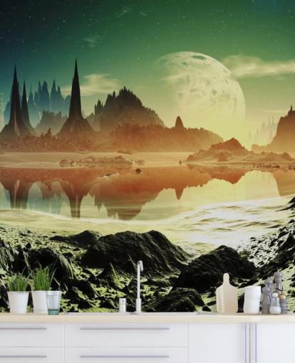 Decorazione murale con paesaggio fantasy