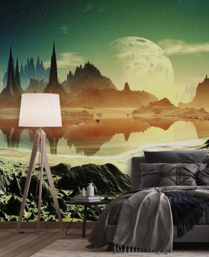 Decorazione murale con paesaggio fantasy