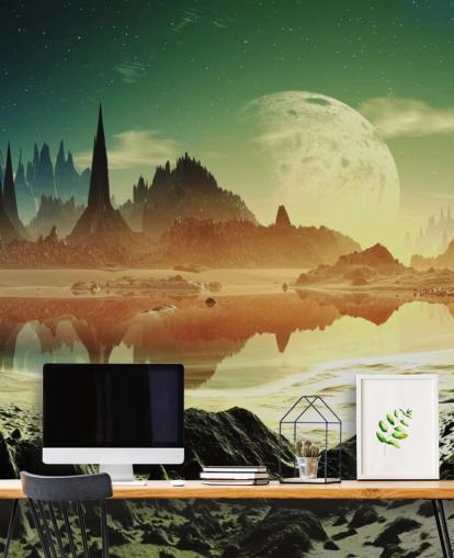 Decorazione murale con paesaggio fantasy