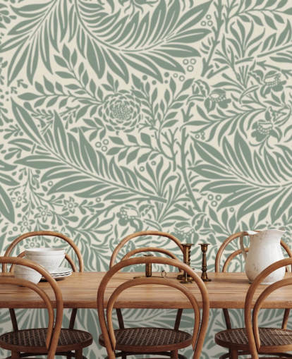 Papier peint à motif Larkspur en olive de William Morris Papier peint à motif Larkspur en olive de William Morris