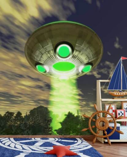 UFO over Woodland behang