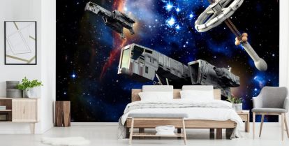 Spaceships at War Wallpaper Wallsauce NZ