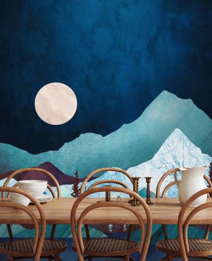 Moon Bay Muurschildering van SpaceFrog Designs behang Moon Bay Muurschildering van SpaceFrog Designs behang