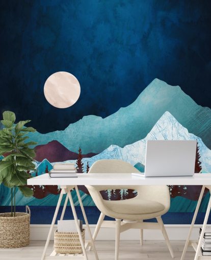 Moon Bay Muurschildering van SpaceFrog Designs behang Moon Bay Muurschildering van SpaceFrog Designs behang