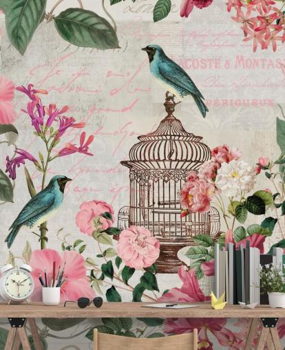Birdcage Wallpaper Mural Birdcage Wallpaper Mural
