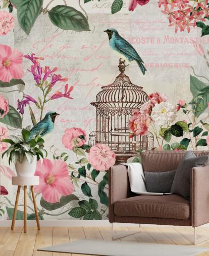 Birdcage Wallpaper Mural Birdcage Wallpaper Mural