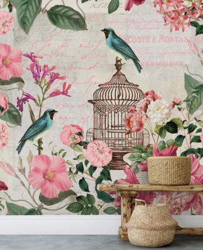 Papel pintado Jaula de pájaros Papel pintado Jaula de pájaros