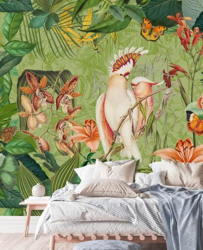 Cockatoos and Butterflies Mural by Andrea Haase