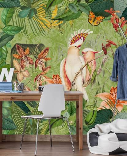 Cockatoos and Butterflies Mural by Andrea Haase