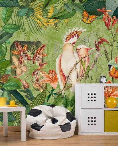 Cockatoos and Butterflies Mural by Andrea Haase