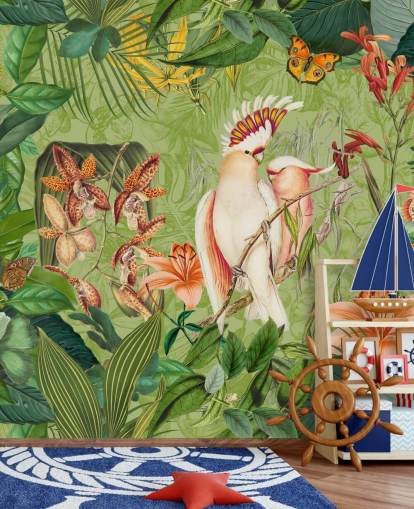 Cockatoos and Butterflies Mural by Andrea Haase