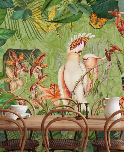 Cockatoos and Butterflies Mural by Andrea Haase