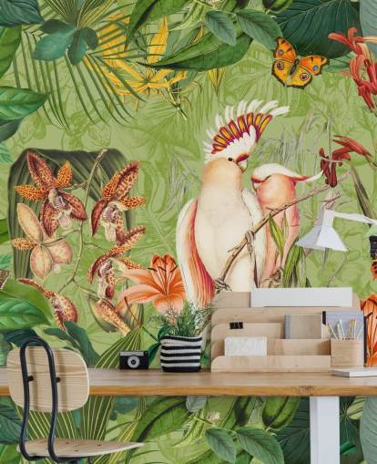Cockatoos and Butterflies Mural by Andrea Haase