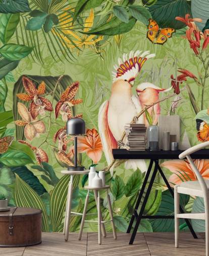 Cockatoos and Butterflies Mural by Andrea Haase