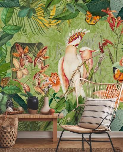 Cockatoos and Butterflies Mural by Andrea Haase