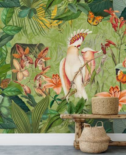 Cockatoos and Butterflies Mural by Andrea Haase