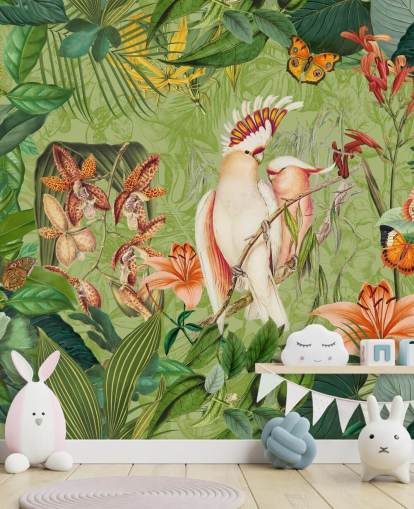 Cockatoos and Butterflies Mural by Andrea Haase